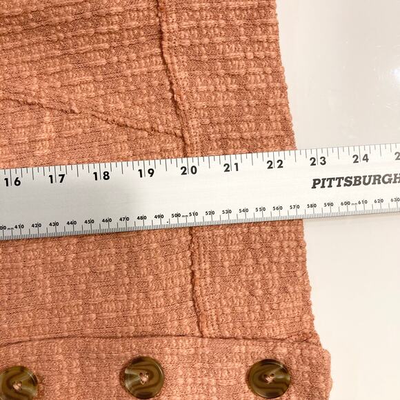 NWOT TWO BY VINCE CAMUTO Cardigan S Burnt Orange Slub Knit Raw Hem Cotton Blend - Picture 8 of 9